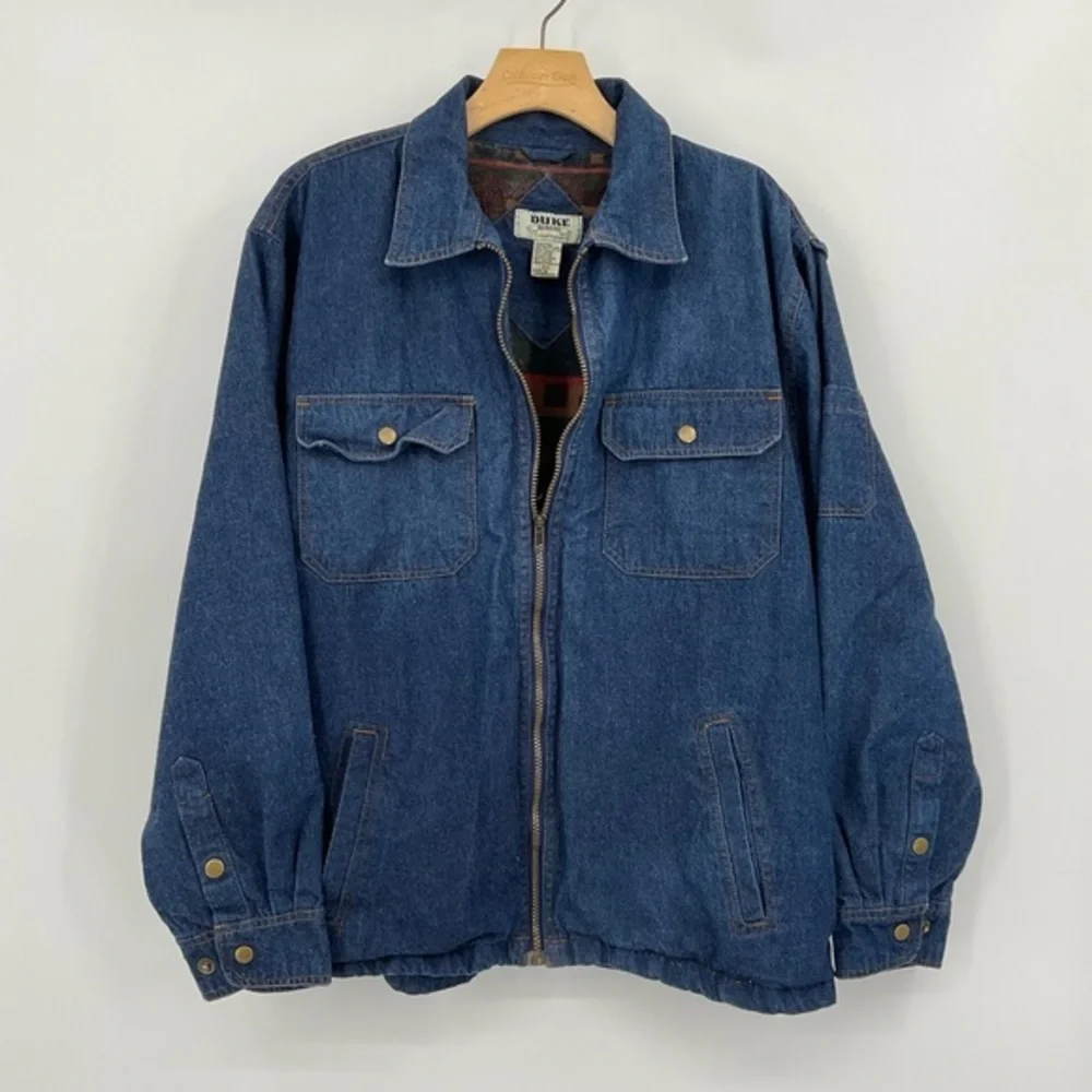 Vintage Duke Haband Fleece lined Denim Jacket Size Medium - Picture 1 of 6